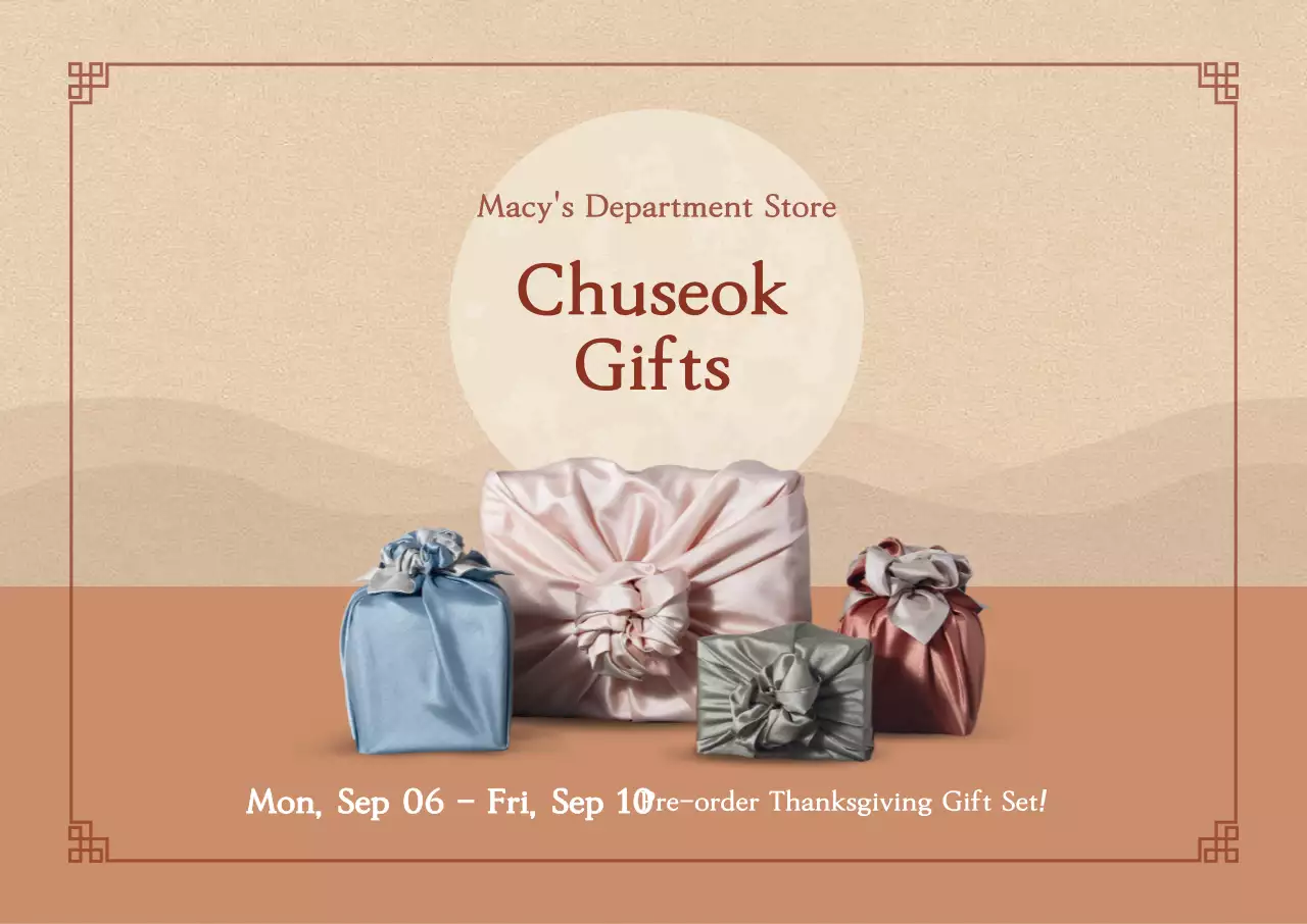 Chuseok gift horizontal poster in calm tones