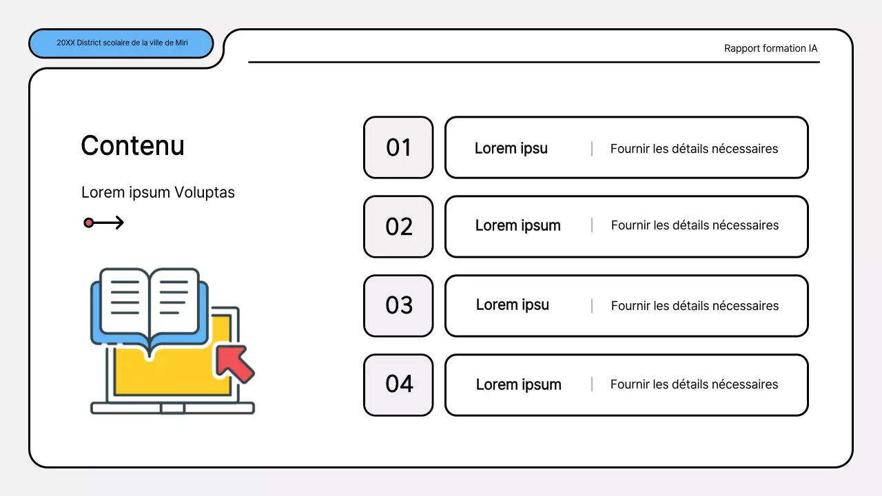 Kit de présentation des rapports de formation bleu et jaune