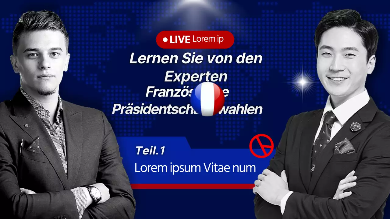 Professionelle französische Präsidentschaftswahlen erklärt in blau und rot