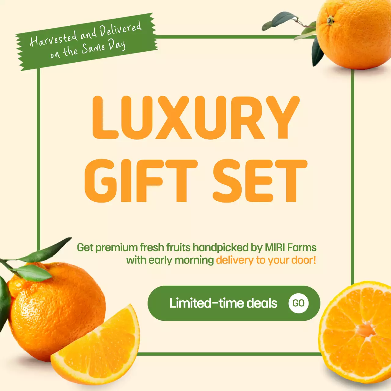 Orange Modern Fruit Promotion Social Media Post