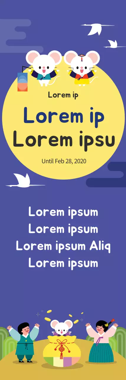 Banner de anúncio do festival cultural roxo