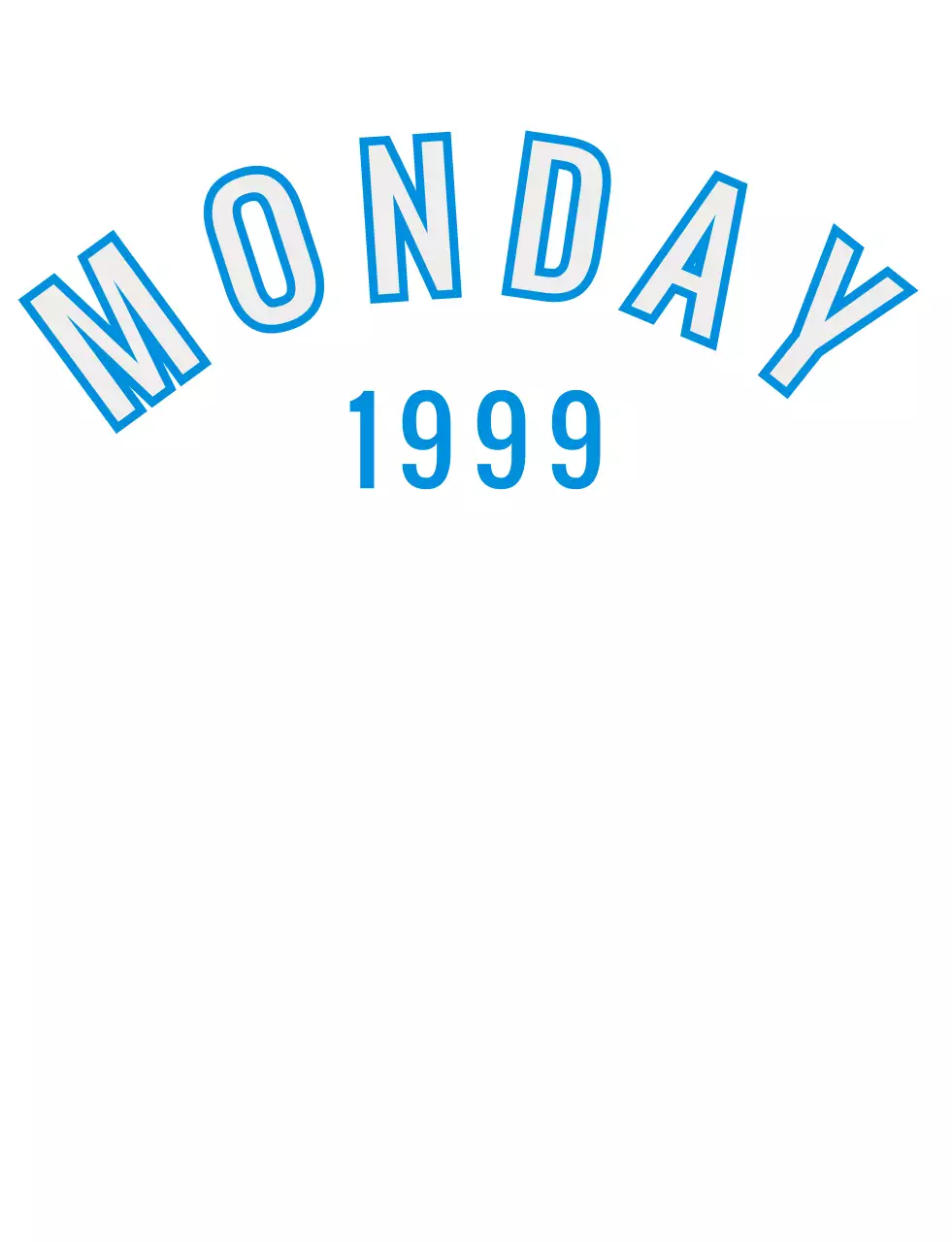 Vintage floral illustrations and day of the week lettering in blue