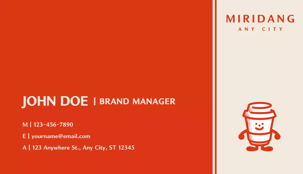 Red Retro Coffee Promotion Business Card