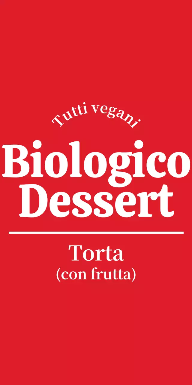 Un design semplice in rosso e bianco per un concetto di caffè vegano ecologico per i dessert