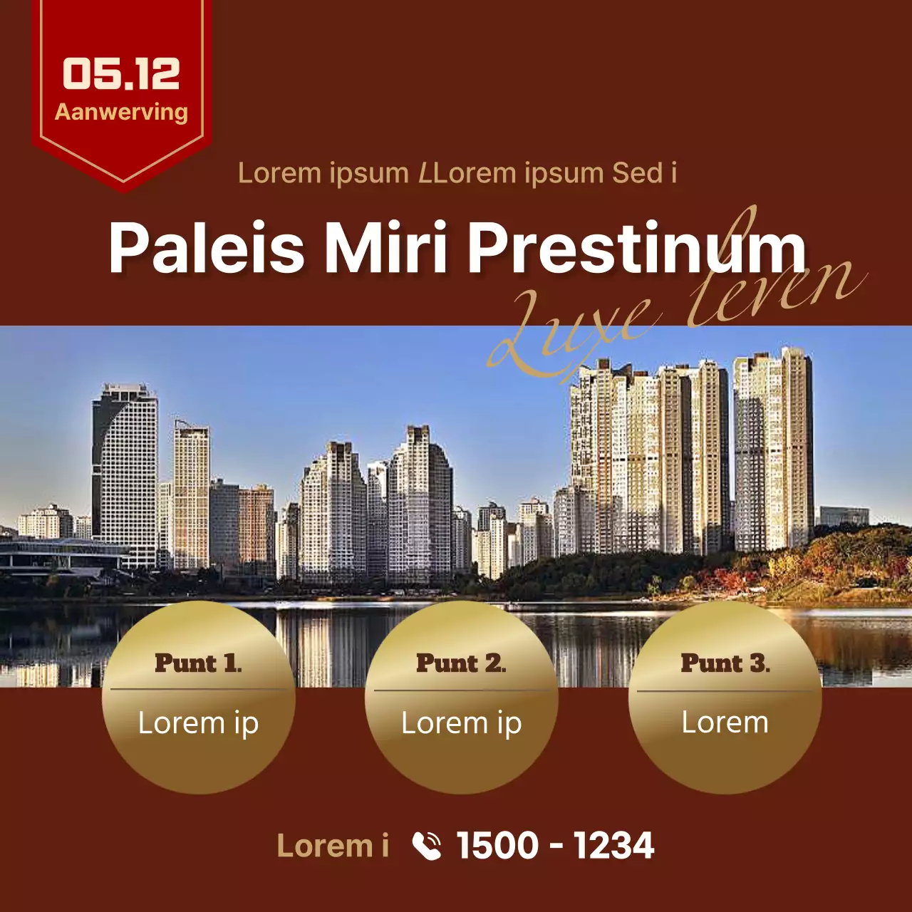 Bruin, luxe appartement te koop advertentie