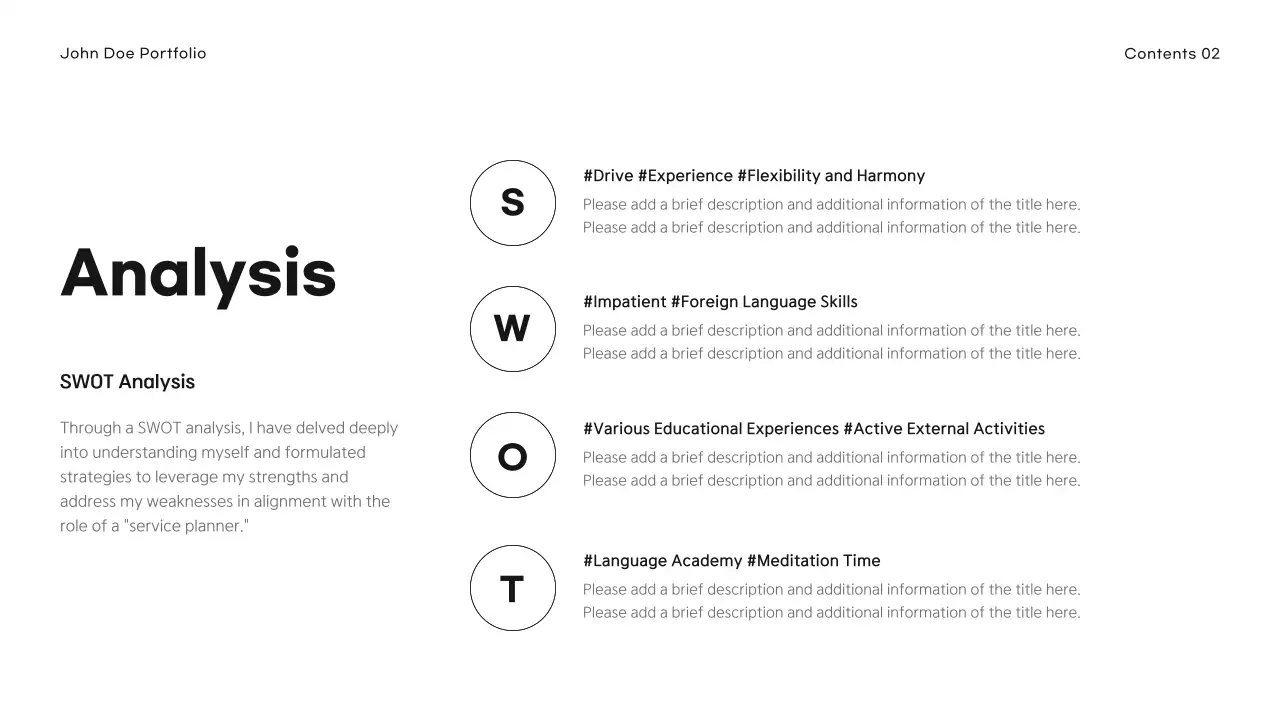 White Modern Portfolio Planner Presentation