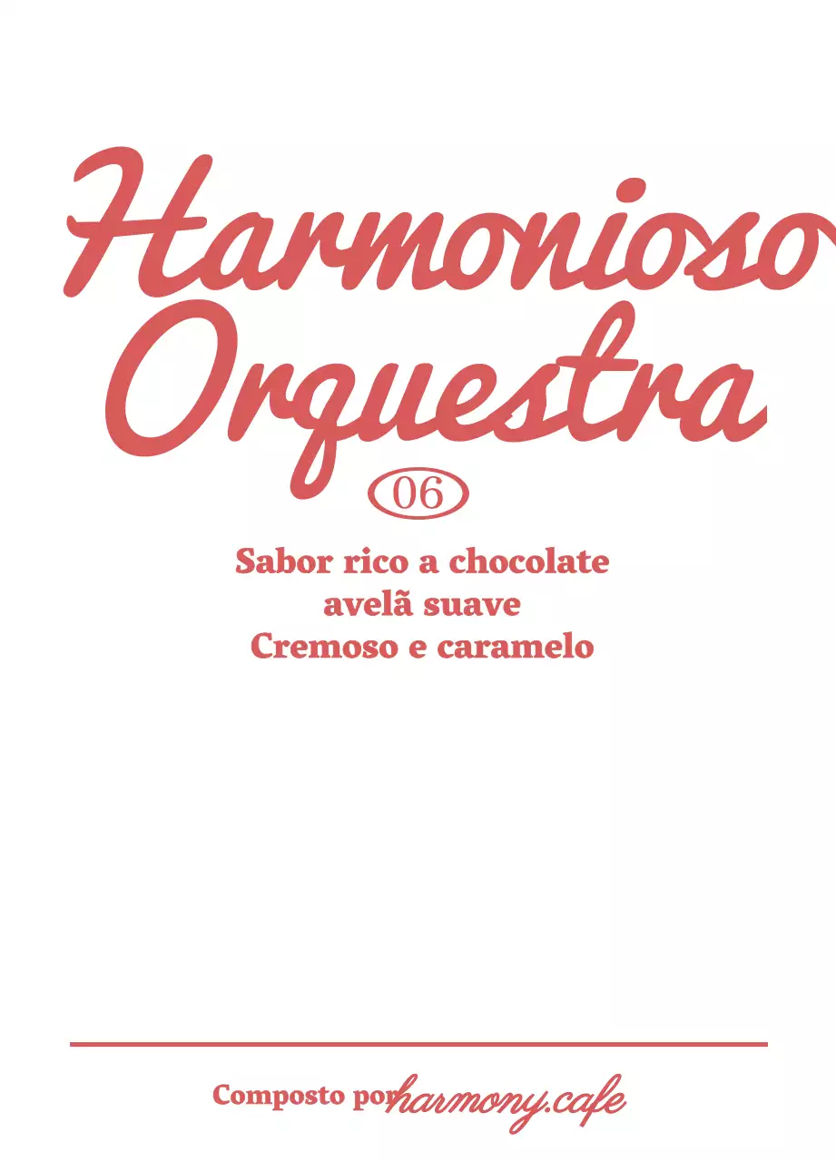 Café com toques de cursivo vermelho e branco