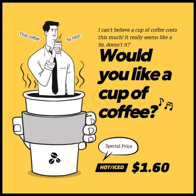 Yellow Trendy Coffee Promotion Social Media Post