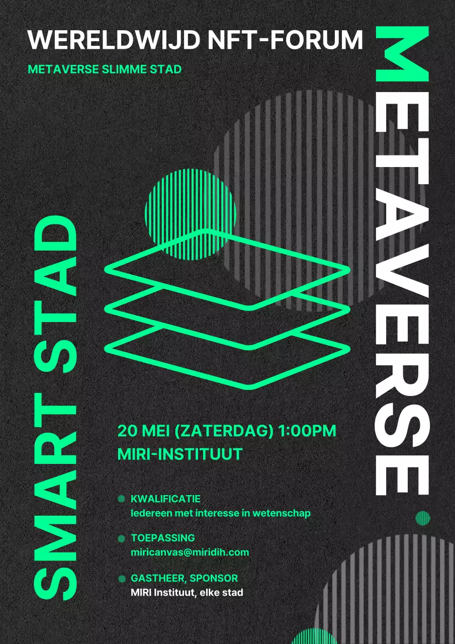 Eenvoudige IT-poster in zwart en groen