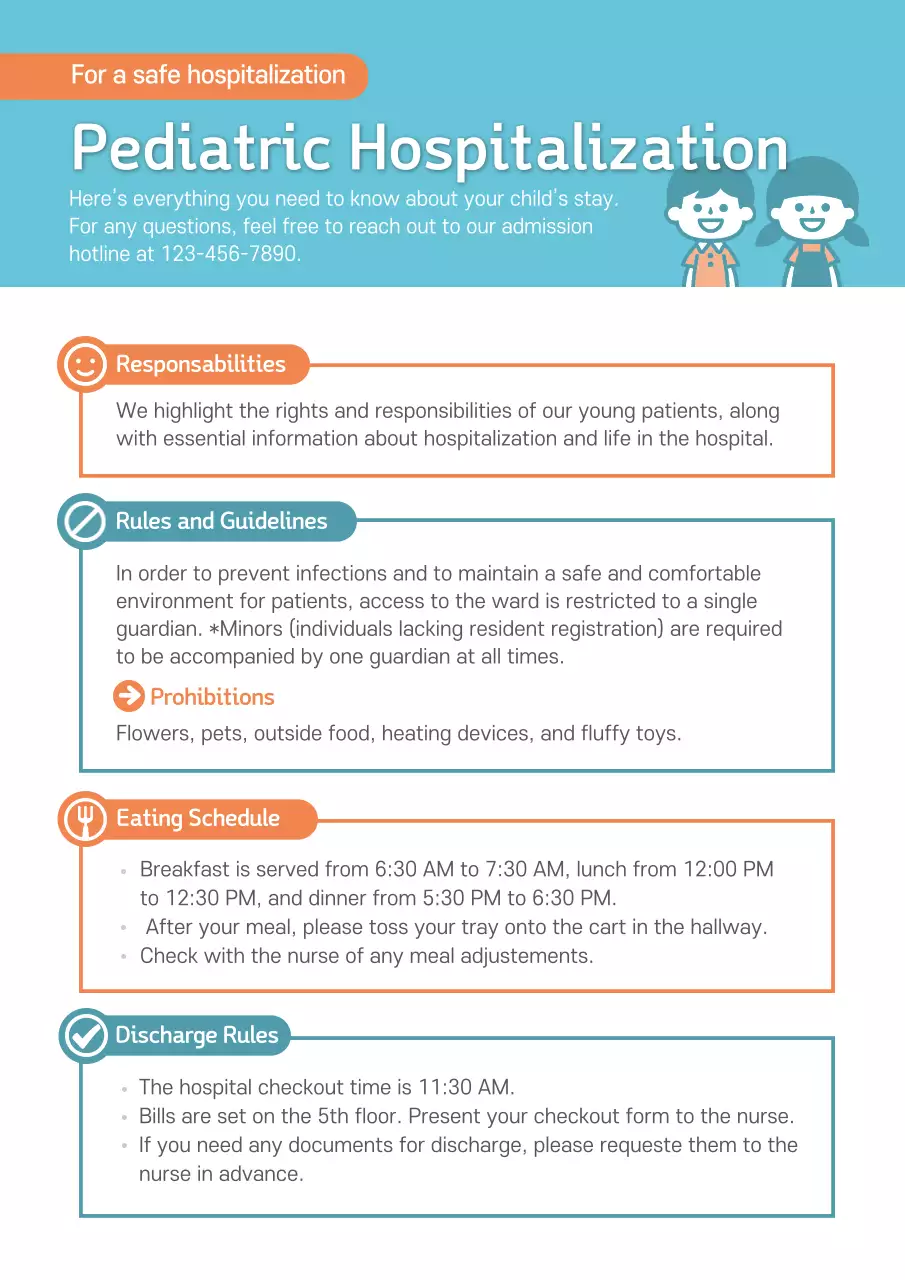 Blue Simple Pediatric Hospitalization Guide