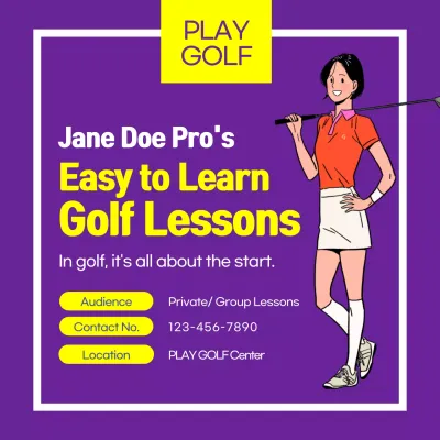 Purple Modern Golf Advertisement Social Media Post