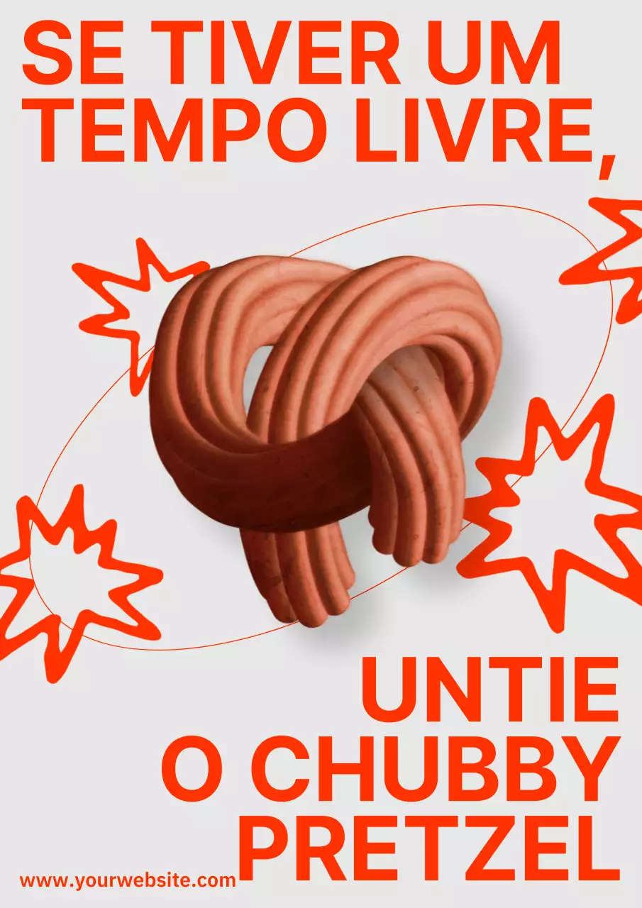 Planeta pretzel laranja e bege webposter vertical