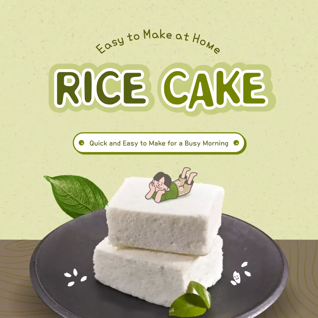 Green Simple Rice Cake Promotion Instagram Post