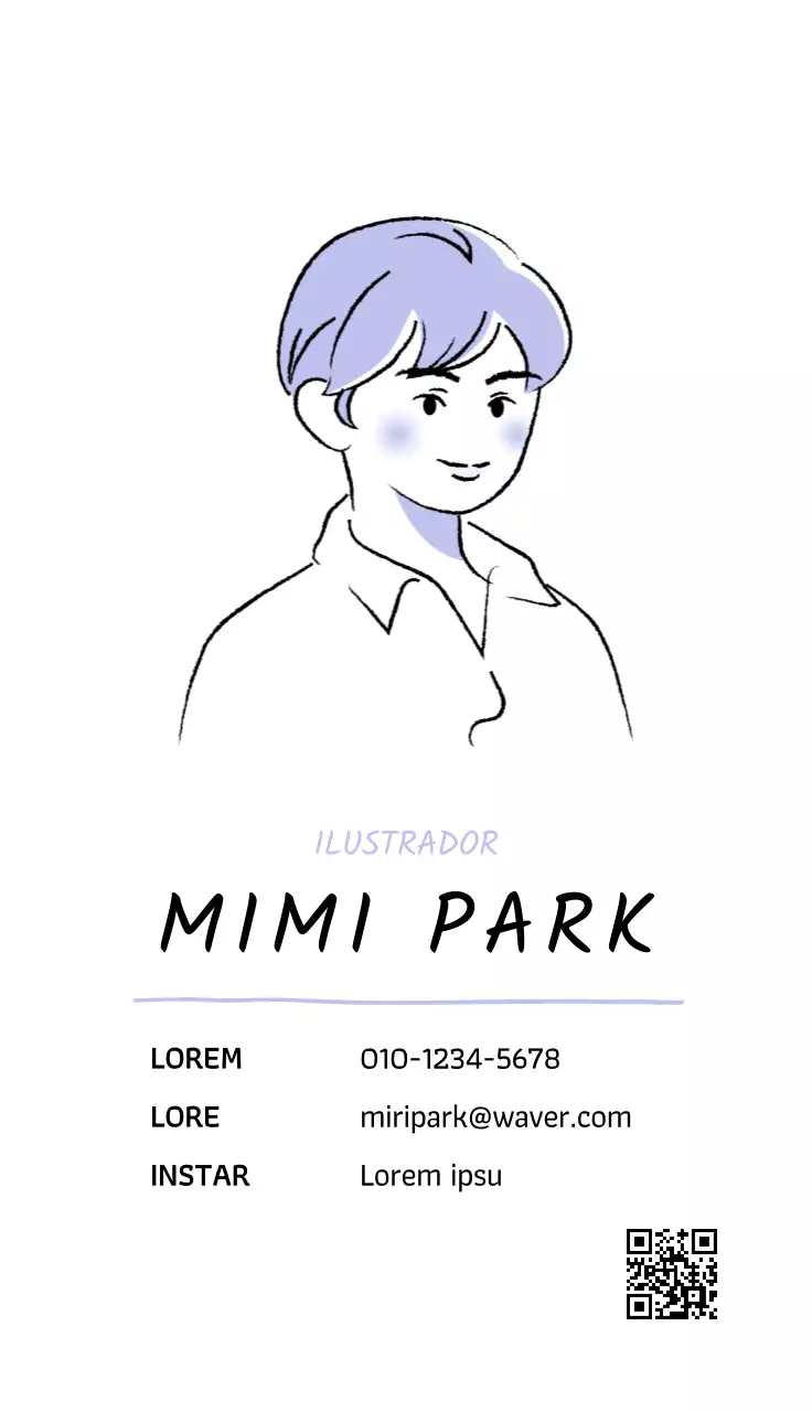 Ilustrador con ilustraciones de retratos de personas y empresas en colores pastel rosa y morado