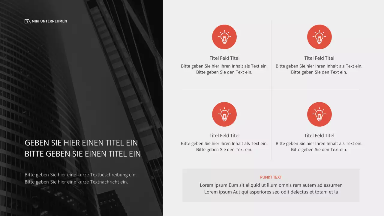 Ein modernes Geschäftsprojekt in Rot und Schwarz