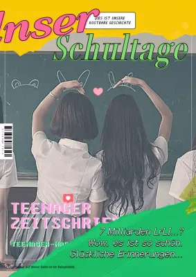 Vintage Retro Konzept Gelb Grün Schuljunge Kunstwerk