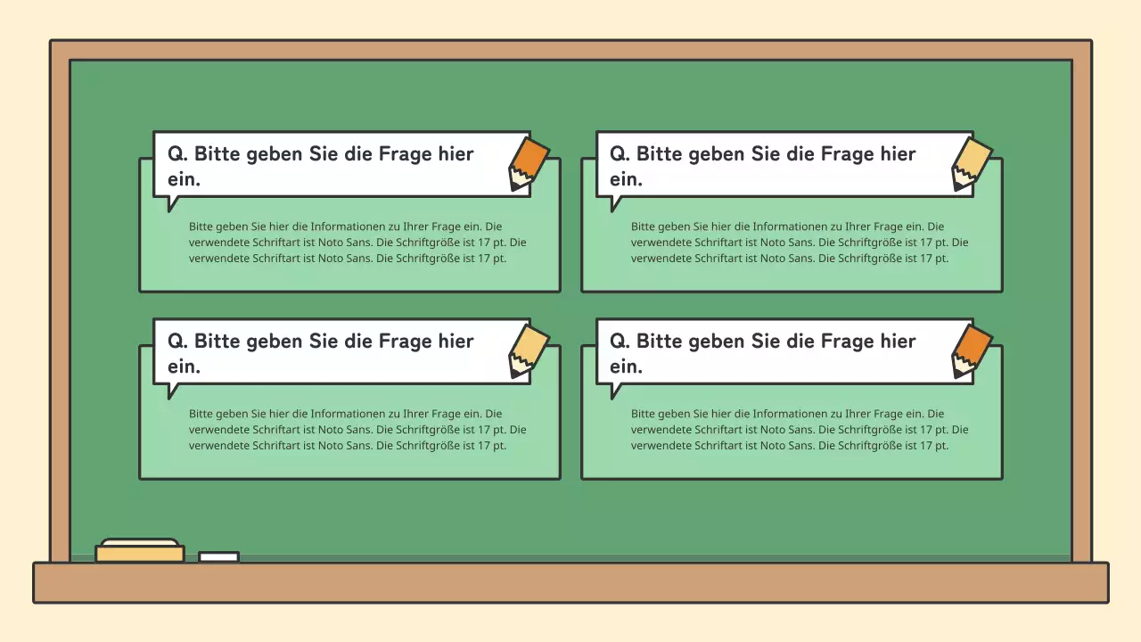Buntes pädagogisches Kreidetafel-Präsentationskit