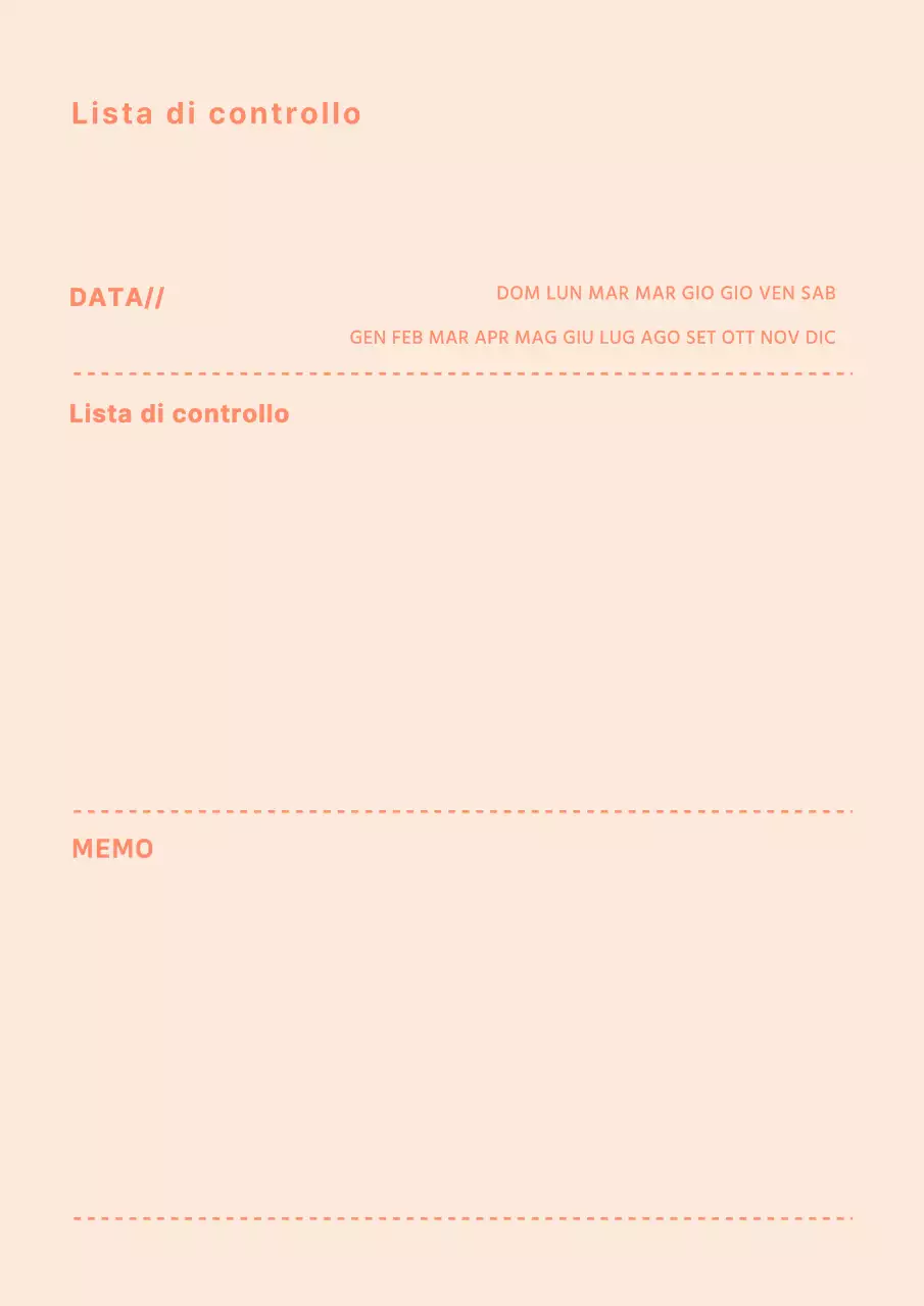 Lista di controllo a punti con concetto minimalista arancione