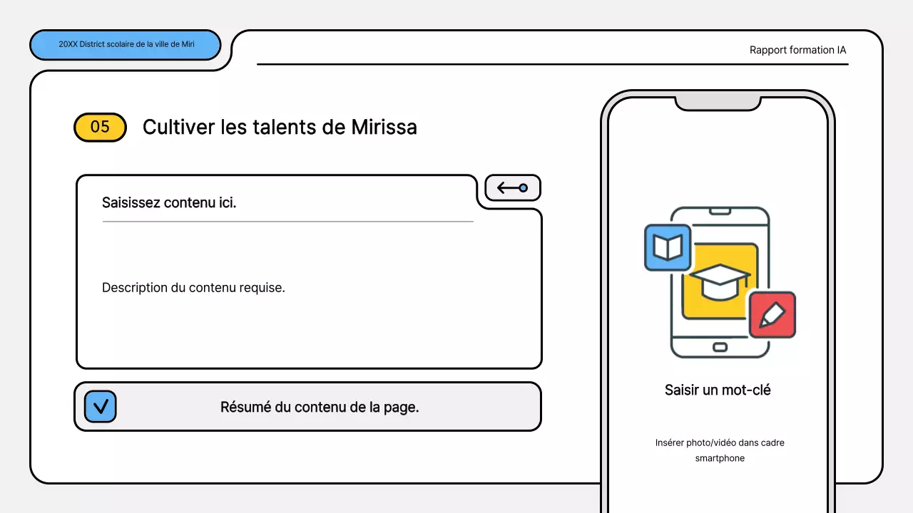 Kit de présentation des rapports de formation bleu et jaune