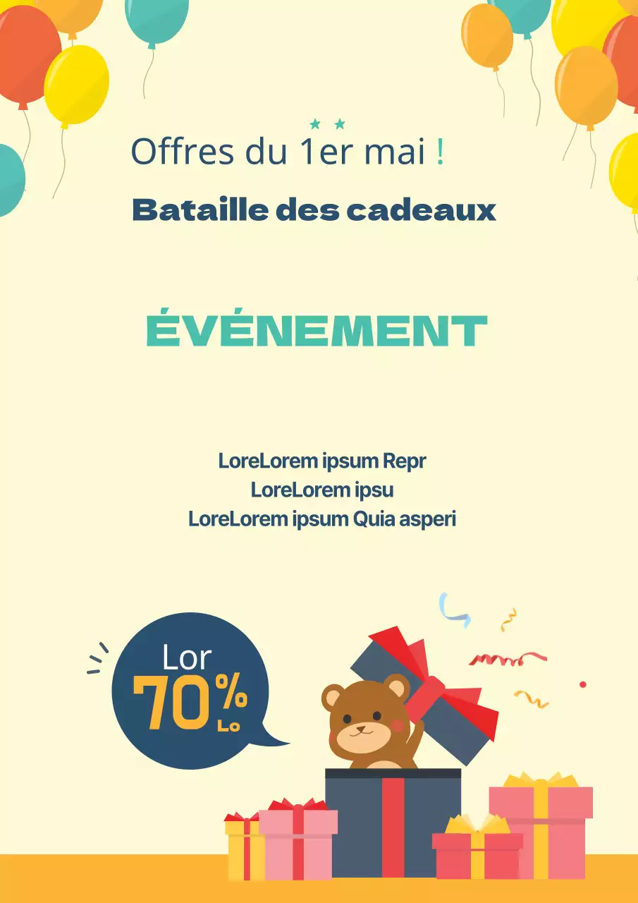 Affiche promotionnelle jaune simple pour un cadeau