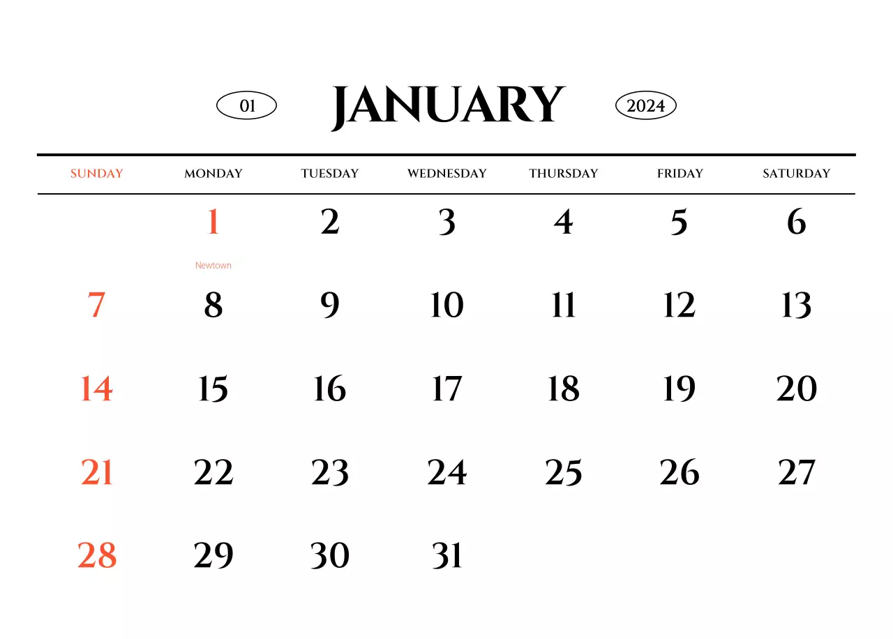 Simple style wall calendar with black and white emotional travel photography concept