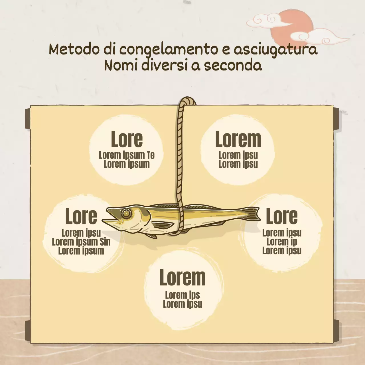 Un concetto tradizionale di vecchio stampo in marrone e albicocca