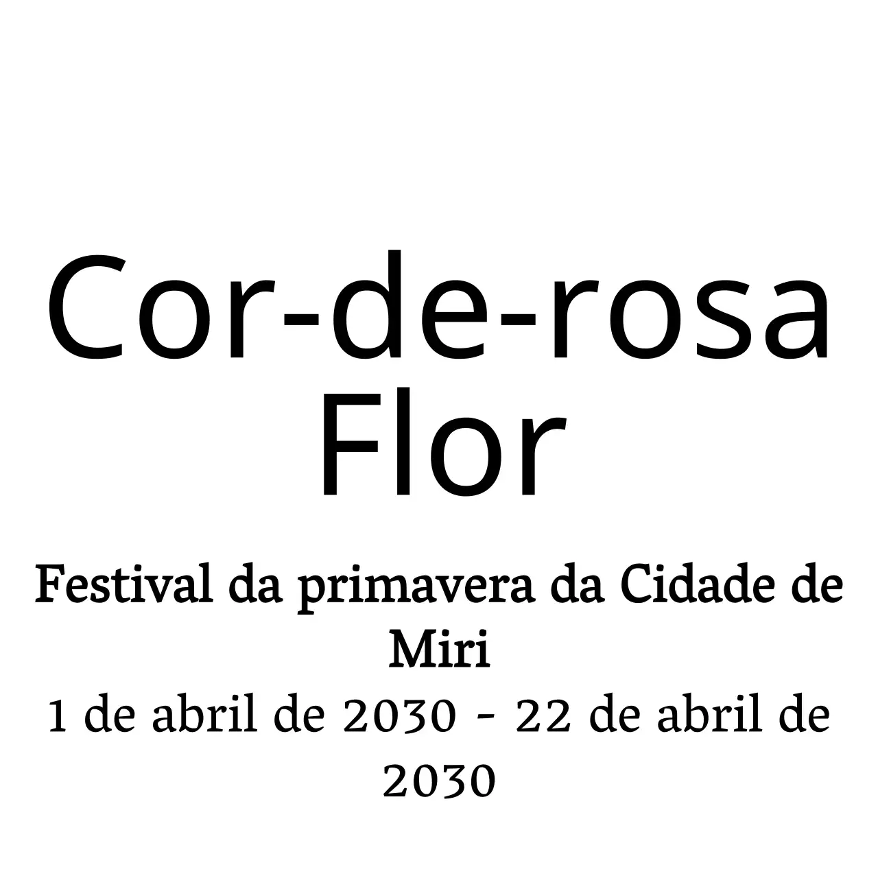 Uma combinação simples e emotiva de estilo serifado e cursivo para promover e informar sobre o Festival da primavera