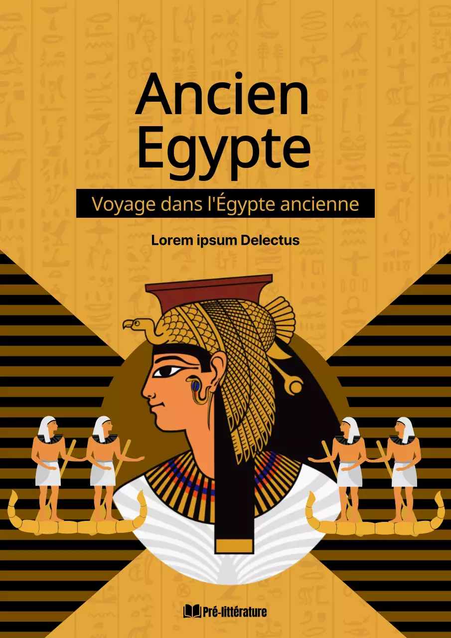 L'histoire de l'Égypte ancienne en jaune et marron