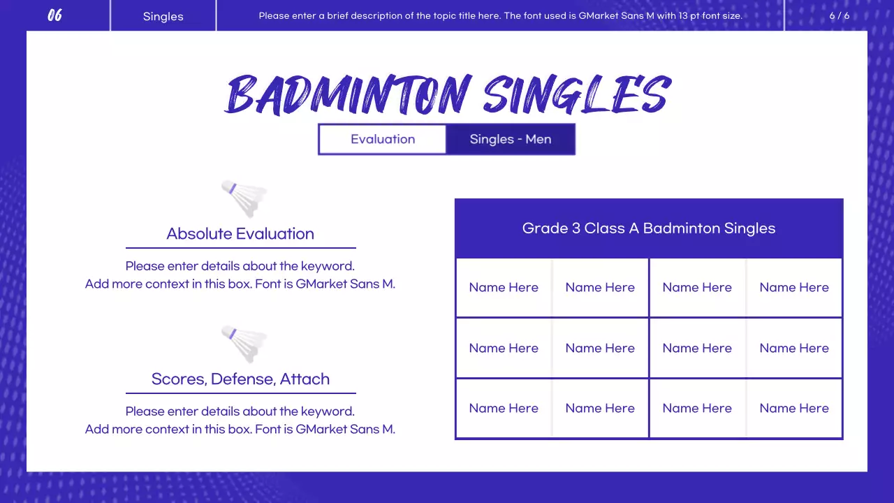 Blue Modern Badminton Class Presentation
