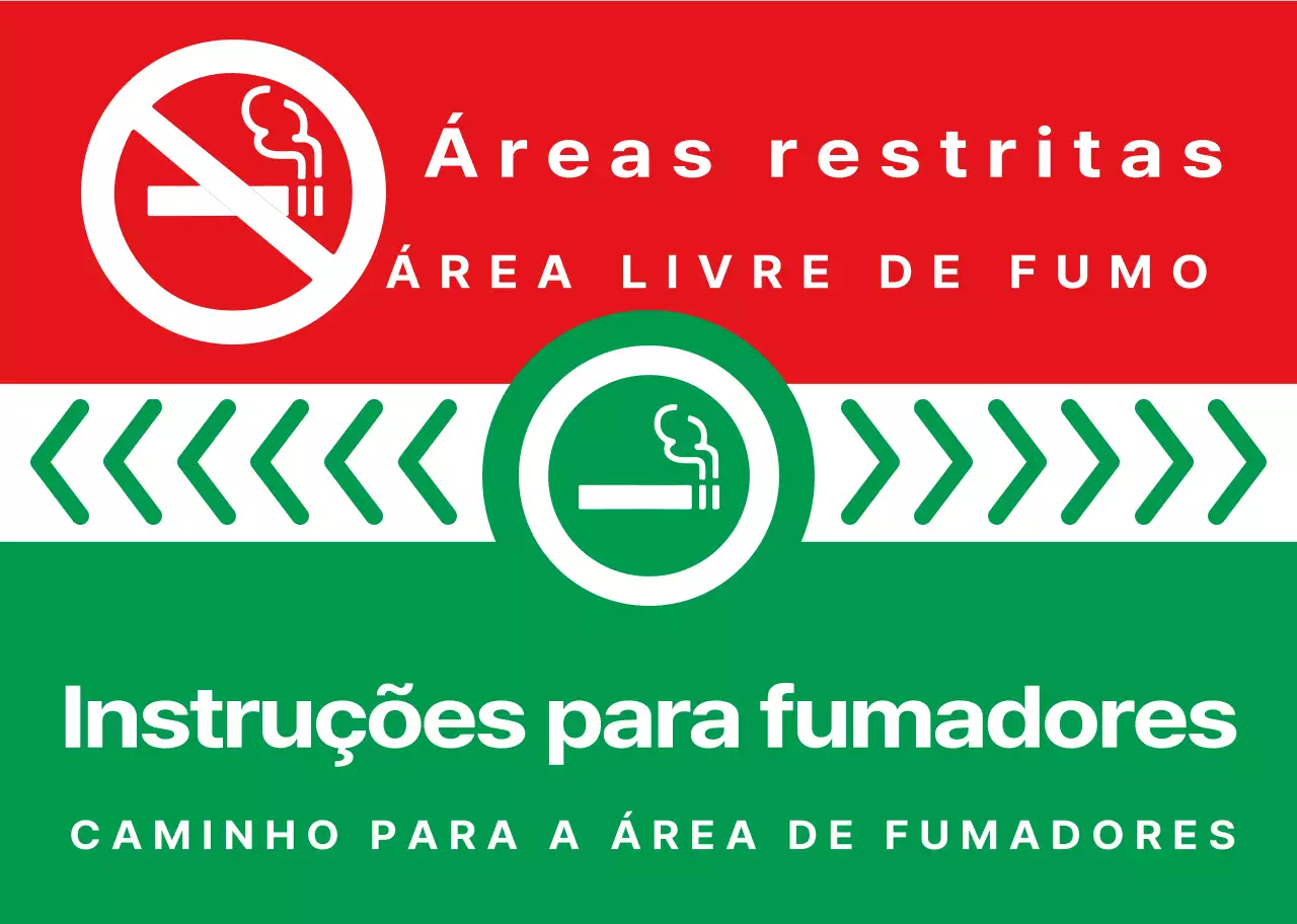 Ícone de cigarro simples e limpo e combinação de texto em verde e vermelho Estilo de apresentação Direcções