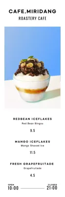 Summer shaved ice with a blue minimalist concept