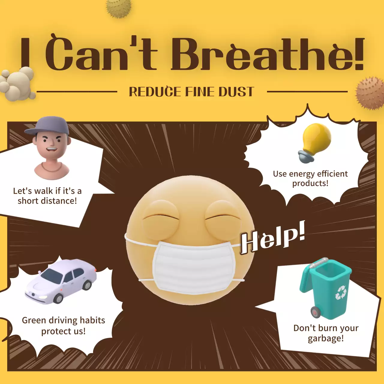 Yellow Modern Environment Announcement Social Media Post