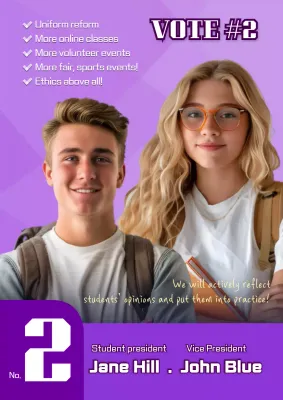 Purple Modern Election Announcement Poster