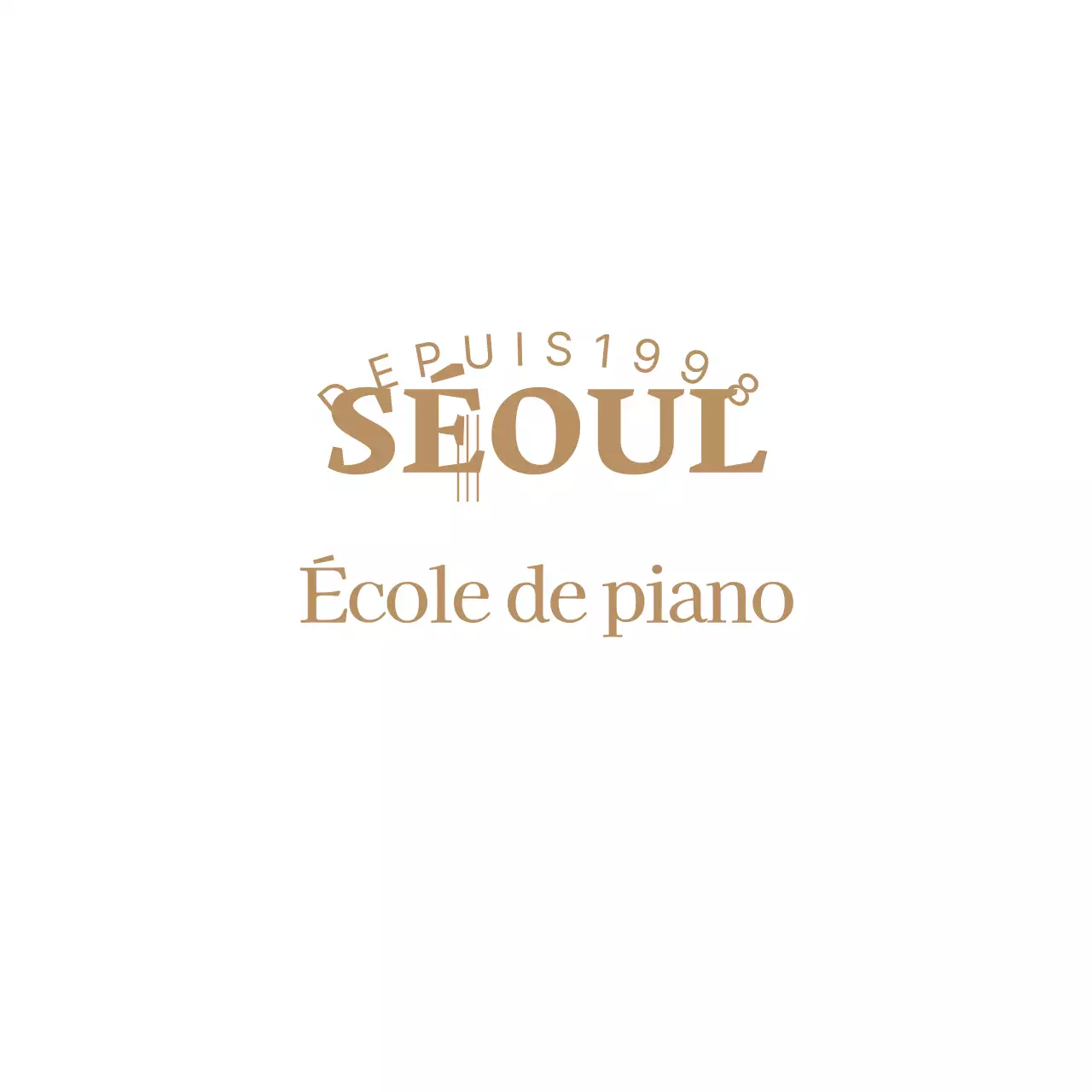 Promotion d'une école de piano en blanc et beige, avec classe et émotion