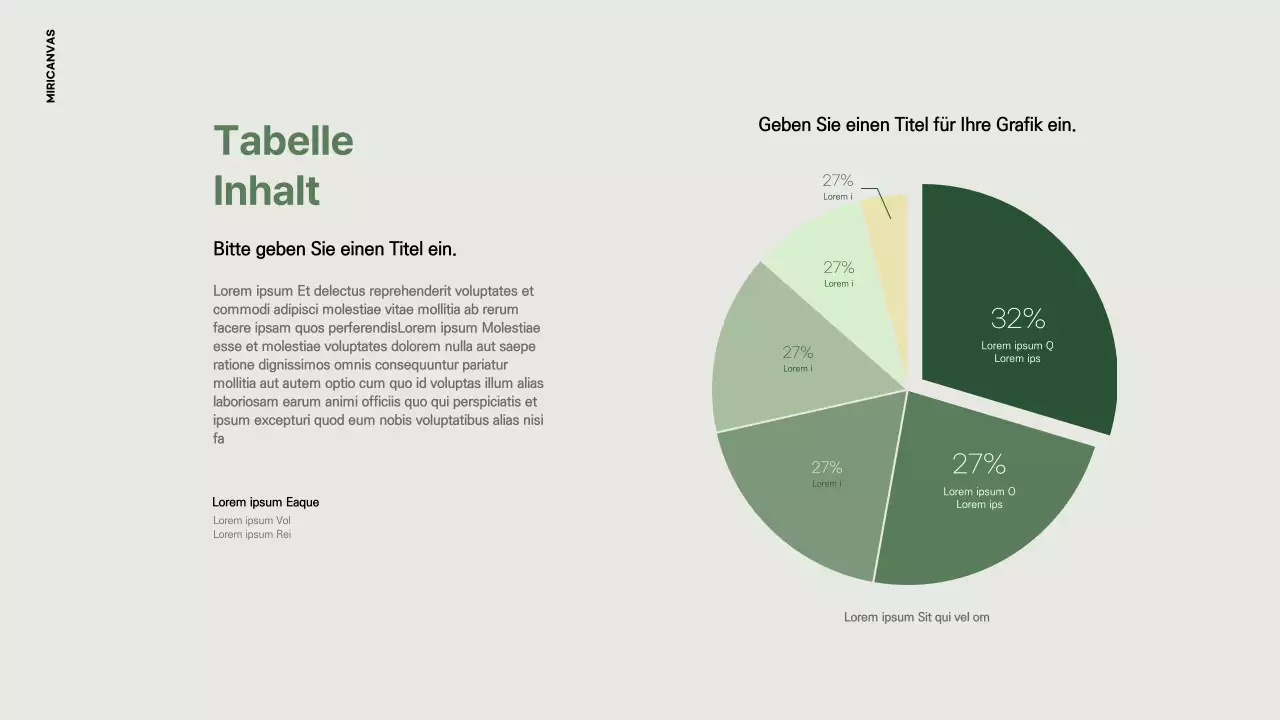 Einfaches Kreisdiagramm in Olivgrün