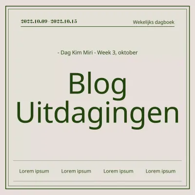 Blog uitdaging met een eenvoudig groen typografie concept
