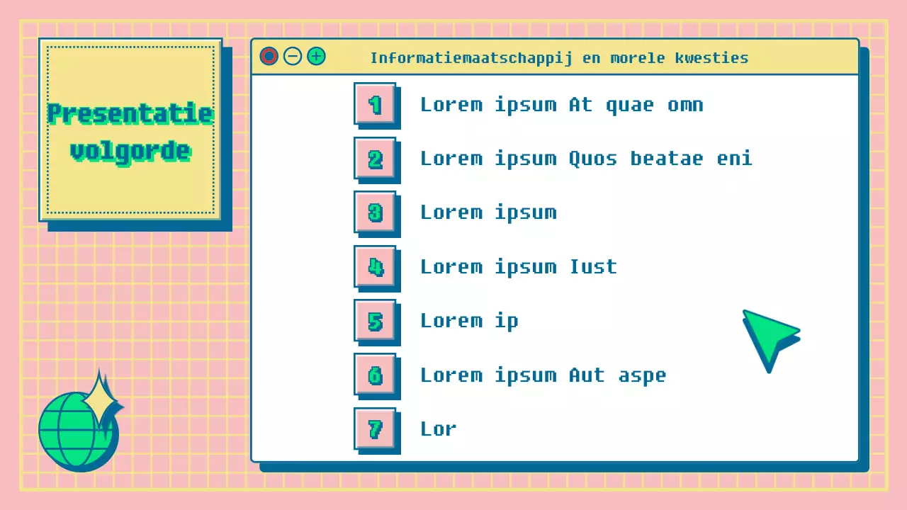 Prestatie-evaluatie presentatie van het concept van de gele en roze internetbrowser