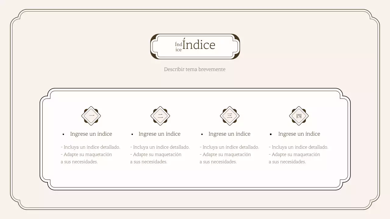 Kit de presentación sencillo de estilo oriental