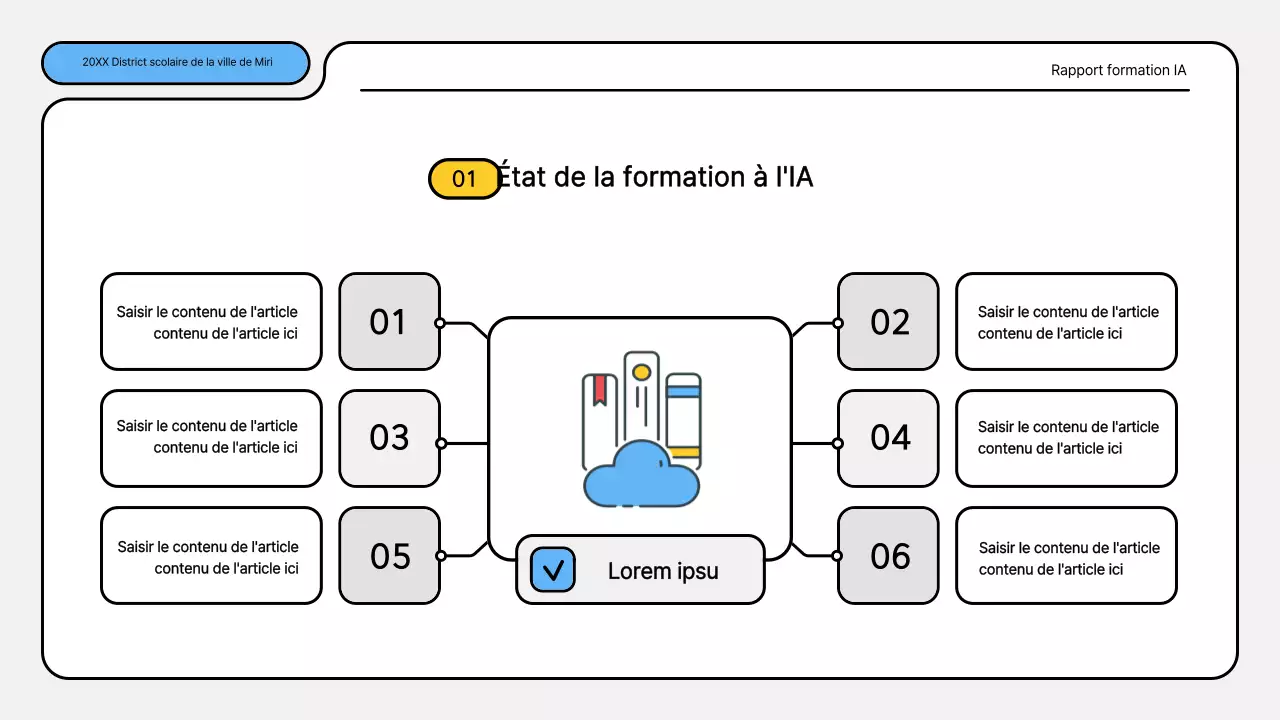 Kit de présentation des rapports de formation bleu et jaune