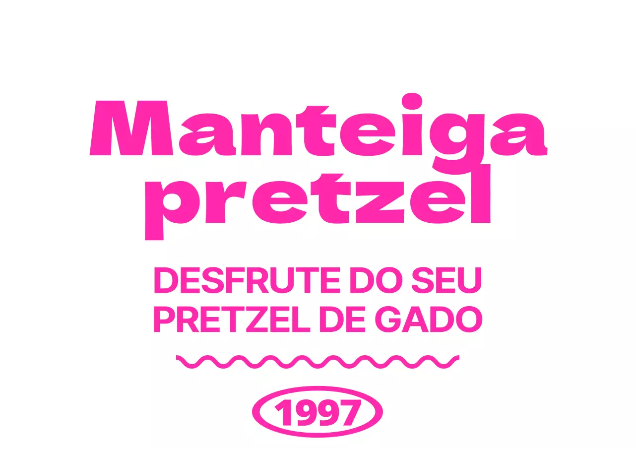 Promoção de uma loja de sobremesas em rosa choque com texto em inglês