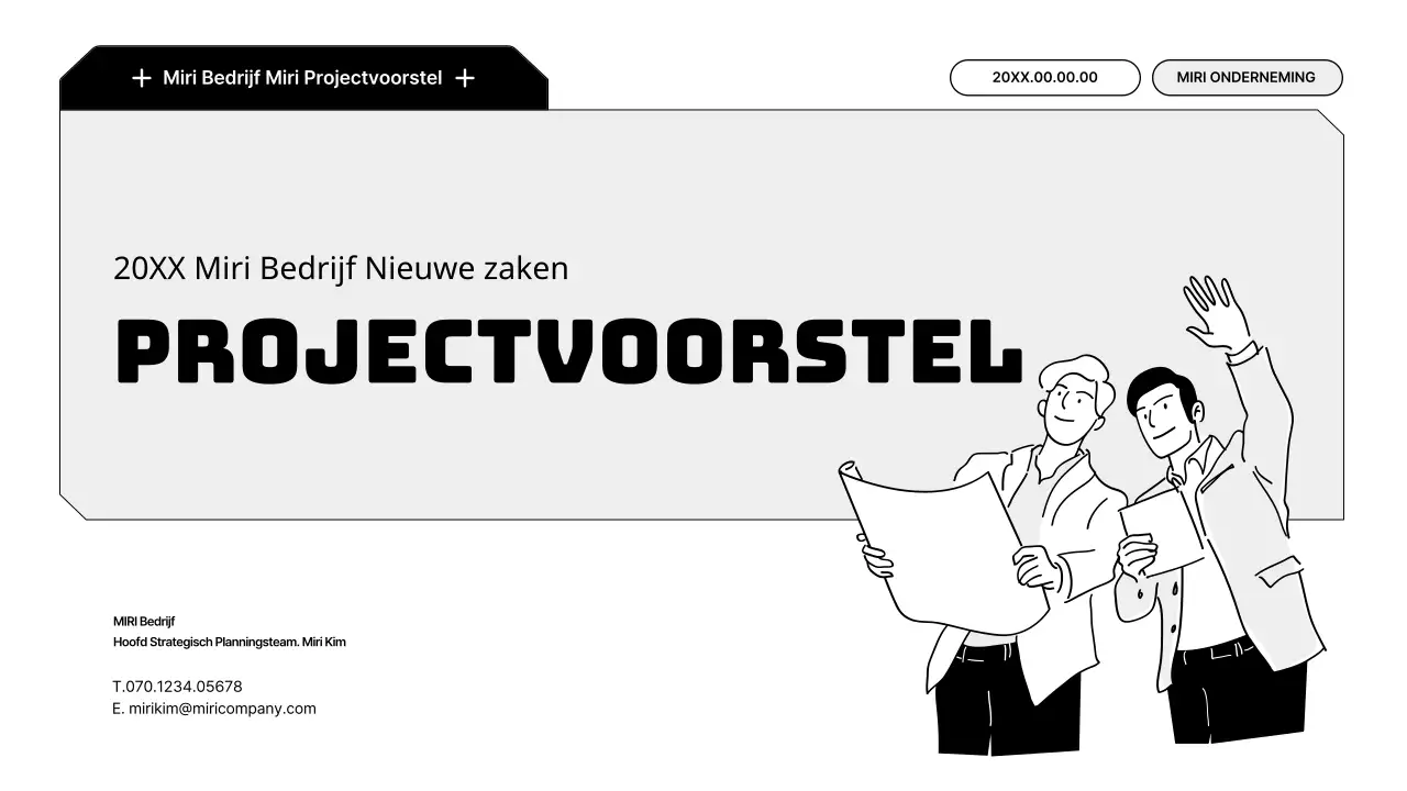 Een eenvoudig, schaalbaar voorstel met zwart-wit illustraties