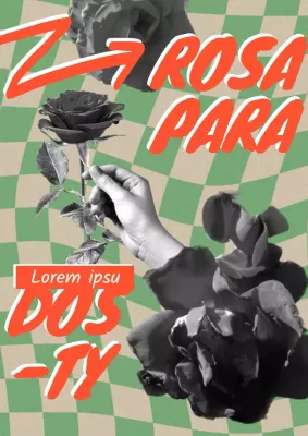 Póster conceptual vintage de la mayoría de edad en verde y naranja