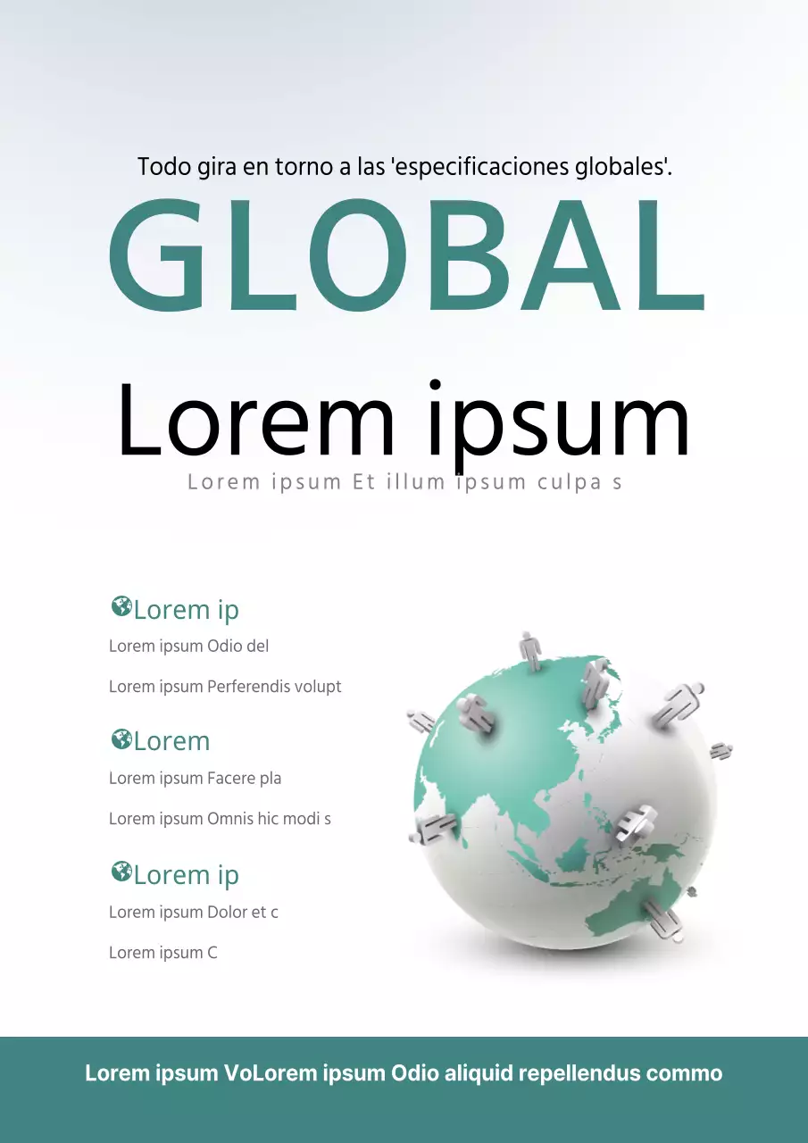 Promoción sencilla de seminario en el extranjero con ilustración de globo terráqueo turquesa