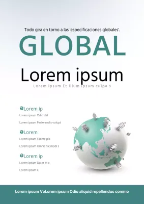 Promoción sencilla de seminario en el extranjero con ilustración de globo terráqueo turquesa