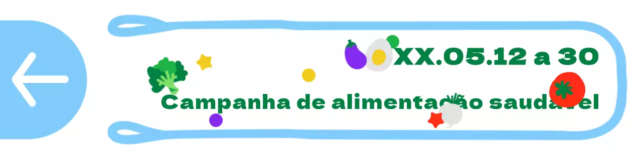 Saco de plástico bonito e arrumado, ilustração de moldura estilo direcções para uma campanha alimentar em azul claro e verde.