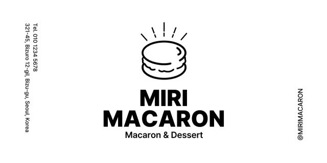 Cute and simple macaron illustration logo style dessert for cafe information and customer service