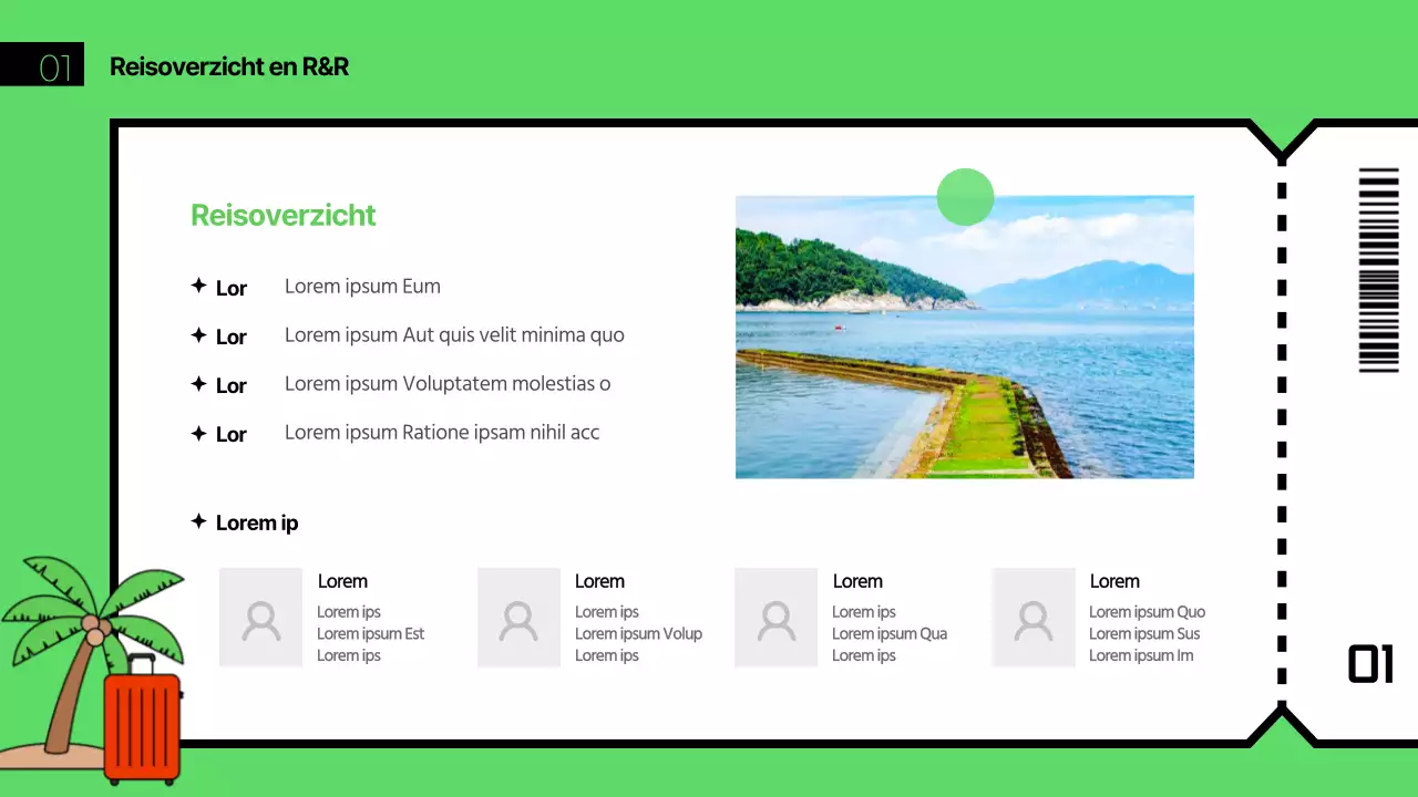 Groen en blauw reisthema