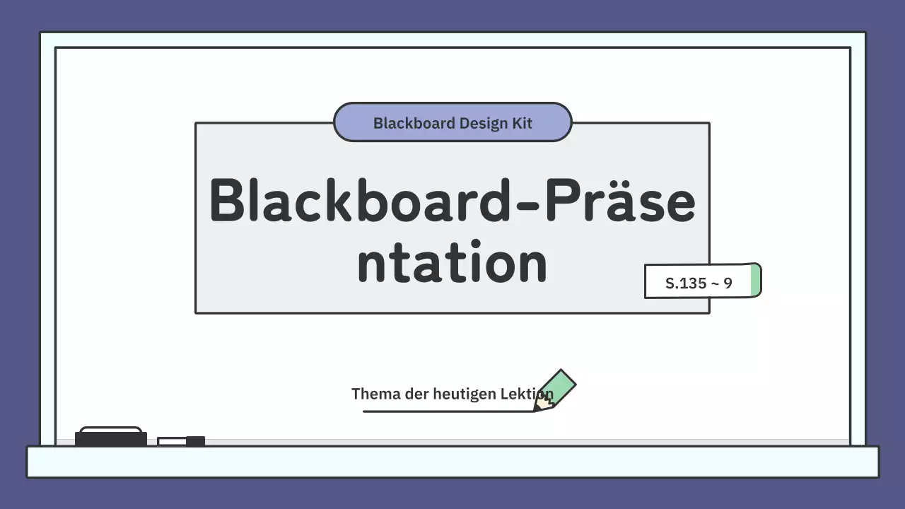 Buntes pädagogisches Kreidetafel-Präsentationskit
