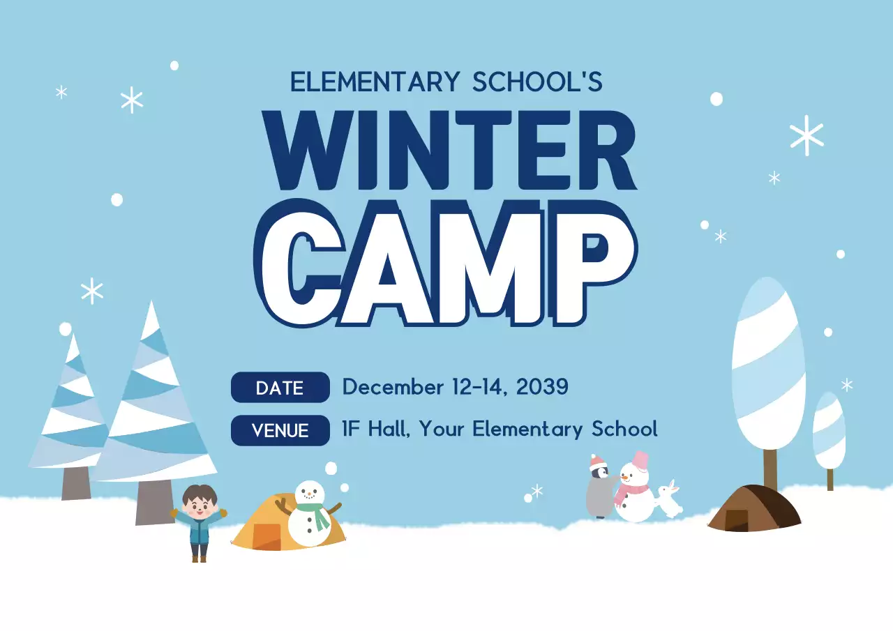 Blue Minimal Winter Event Poster