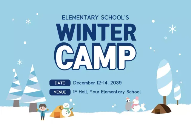 Poster Acara Musim Dingin Minimal Biru